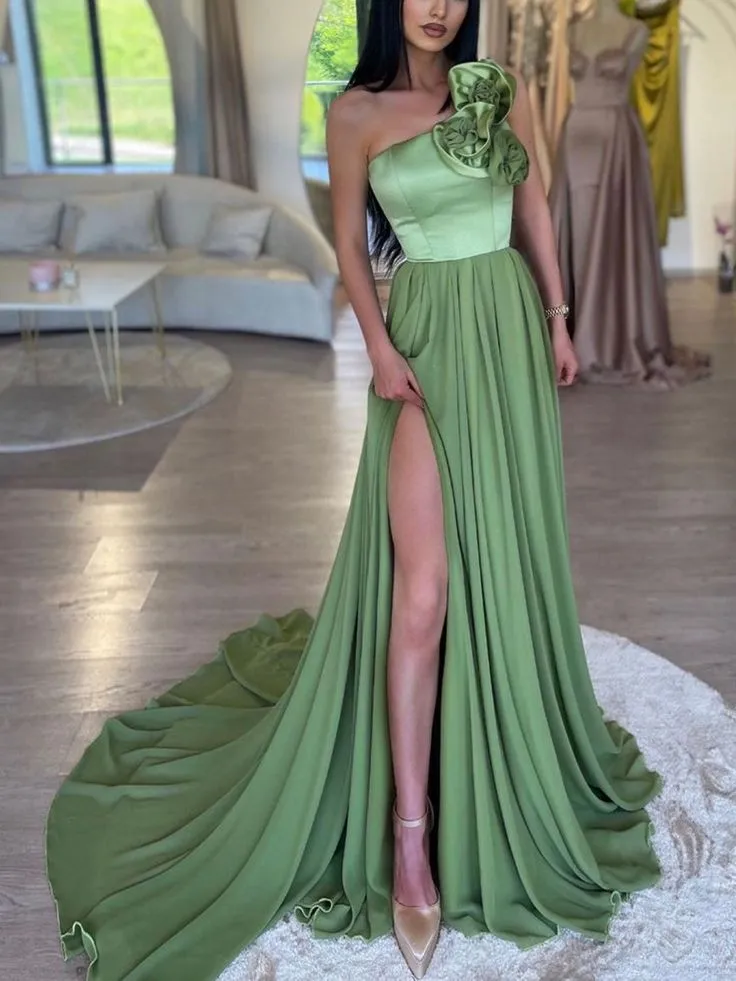 A-Line Chiffon/Satin Long Prom Dress Formal Dress,DP072