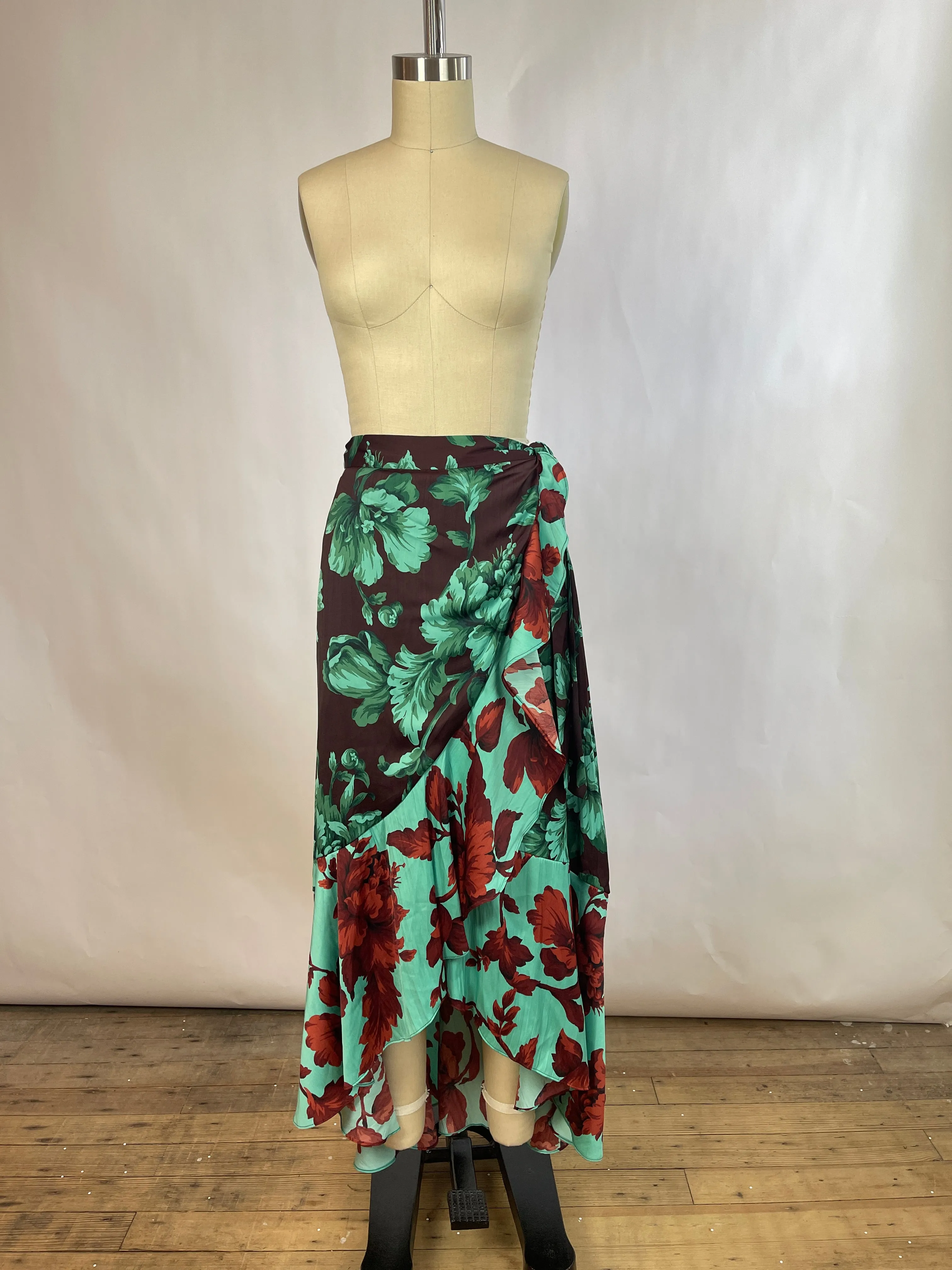 Anthropologie Floral Wrap Skirt (L)