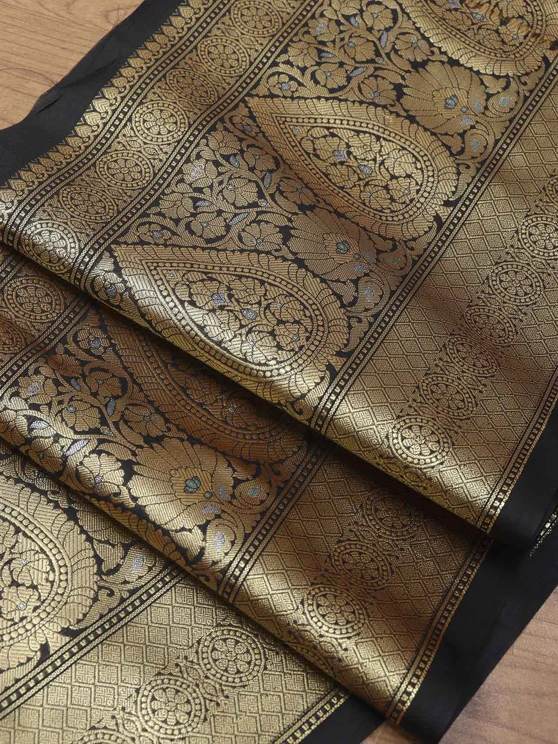 Black Banarasi Silk Lace ( 1 Mtr )