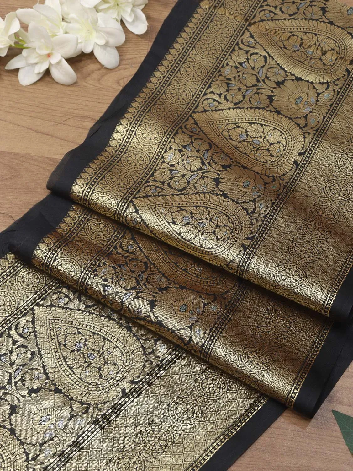 Black Banarasi Silk Lace ( 1 Mtr )