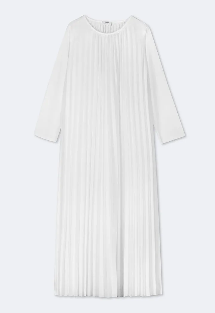 Choice Basic Pleated Maxi Dress Off White