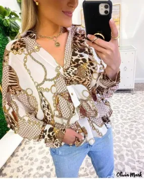 Deanwangkt - Leopard Print Long Sleeve Button Down Shirt