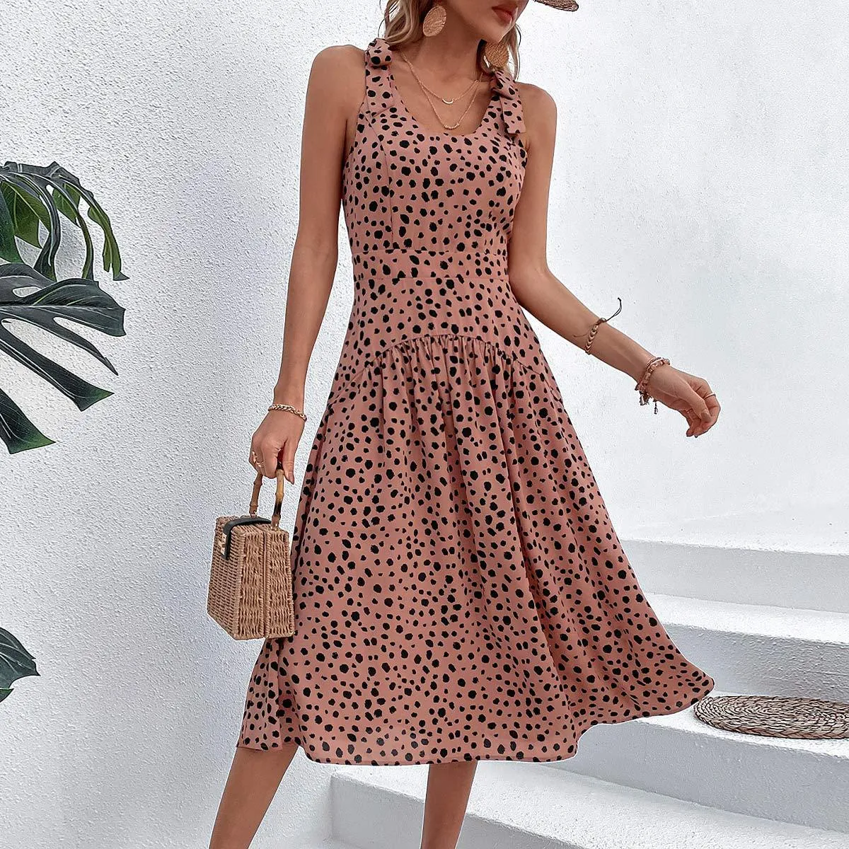 Esther Dot Print Midi Dress