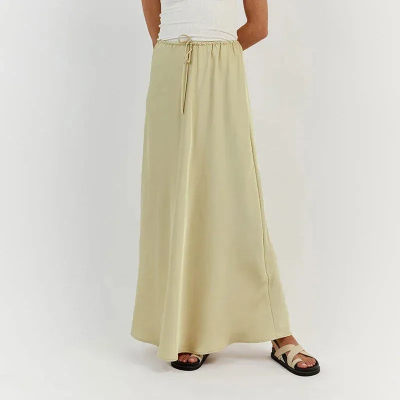 Kelara - Elegant satin maxi skirt