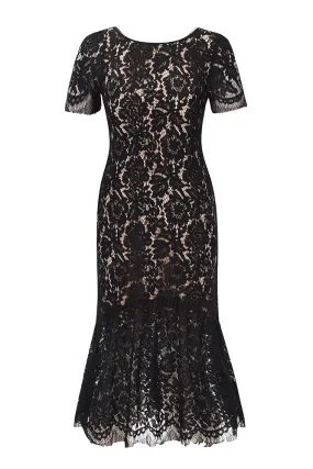 Knee Length Black Lace Cocktail Party Dresses