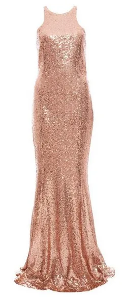 Rose Gold Sequin Maxi Dress