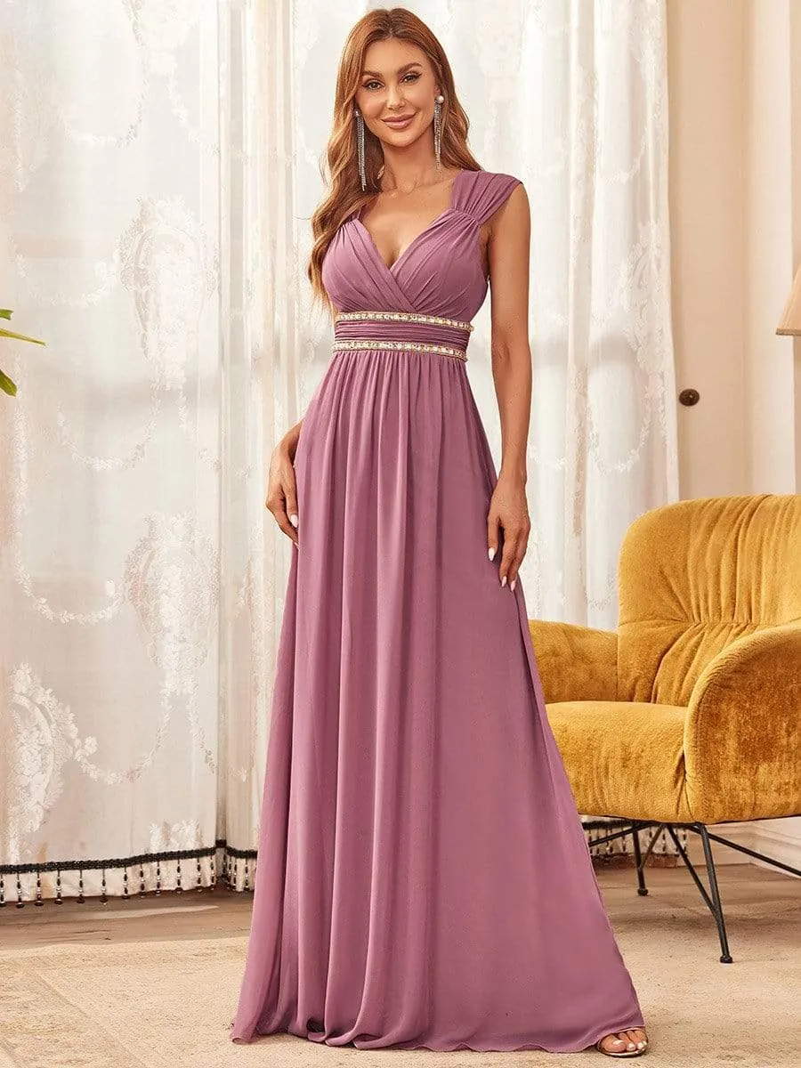 Sleeveless Grecian Style Bridesmaid Dress for Women