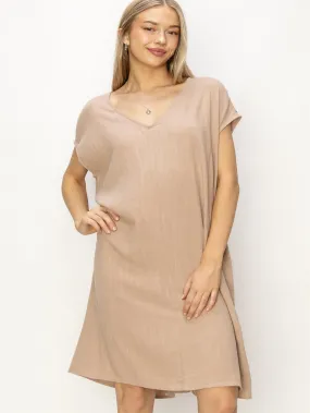 The Linen Midi Dress - Tan